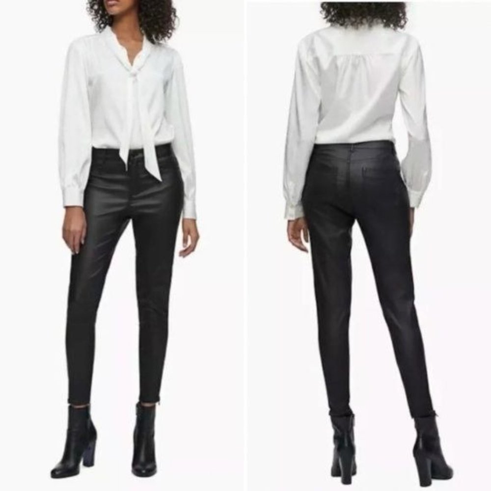 Calvin Klein Faux Leather Ankle Pants NWT